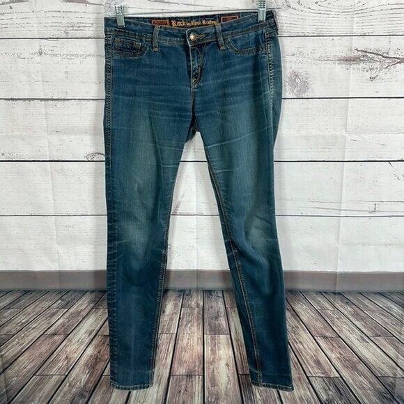 Rock Revival Jeans Womens 28 Blue Carla Legging Stretch Denim Grunge Biker - Picture 1 of 11
